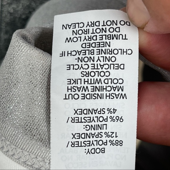 Joy Lab Silver Gray White Crisscross Sports Bra EUC Size L - Picture 6 of 7